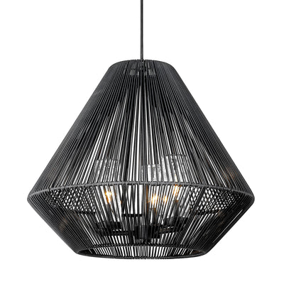 Golden Lighting Valentina 3-light Outdoor Pendant in Natural Black - - Golden Lighting