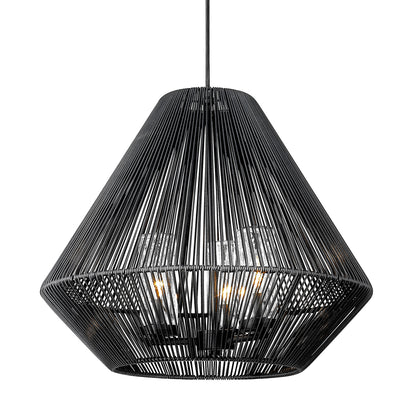 Golden Lighting Valentina 3-light Outdoor Pendant in Natural Black - - Golden Lighting