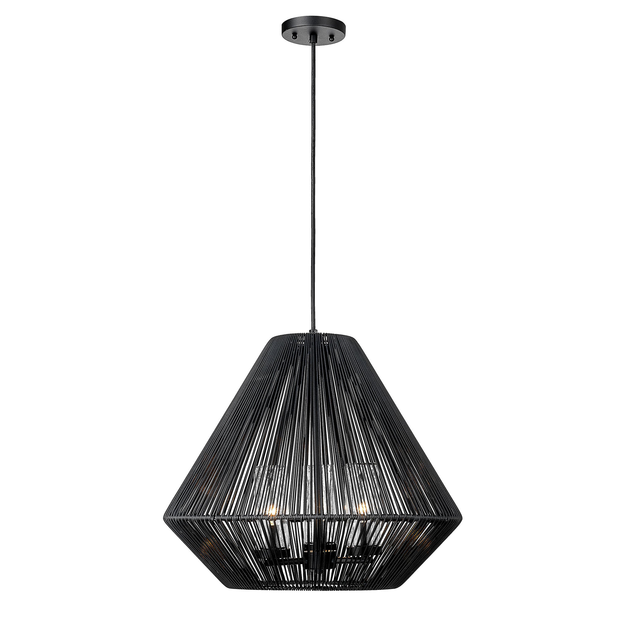 Golden Lighting Valentina 3-light Outdoor Pendant in Natural Black