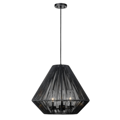 Golden Lighting Valentina 3-light Outdoor Pendant in Natural Black