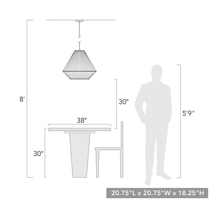 Golden Lighting Valentina 3-light Outdoor Pendant in Natural Black - - Golden Lighting