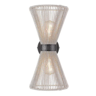 Golden Lighting Avon 2-light Wall Sconce in Matte Black - - Golden Lighting