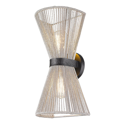 Golden Lighting Avon 2-light Wall Sconce in Matte Black - - Golden Lighting