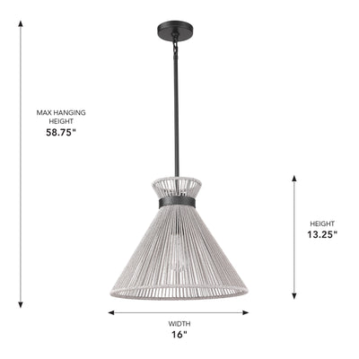 Golden Lighting Avon 1-light Pendant in Matte Black - - Golden Lighting