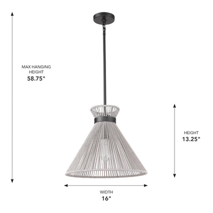 Golden Lighting Avon 1-light Pendant in Matte Black - - Golden Lighting