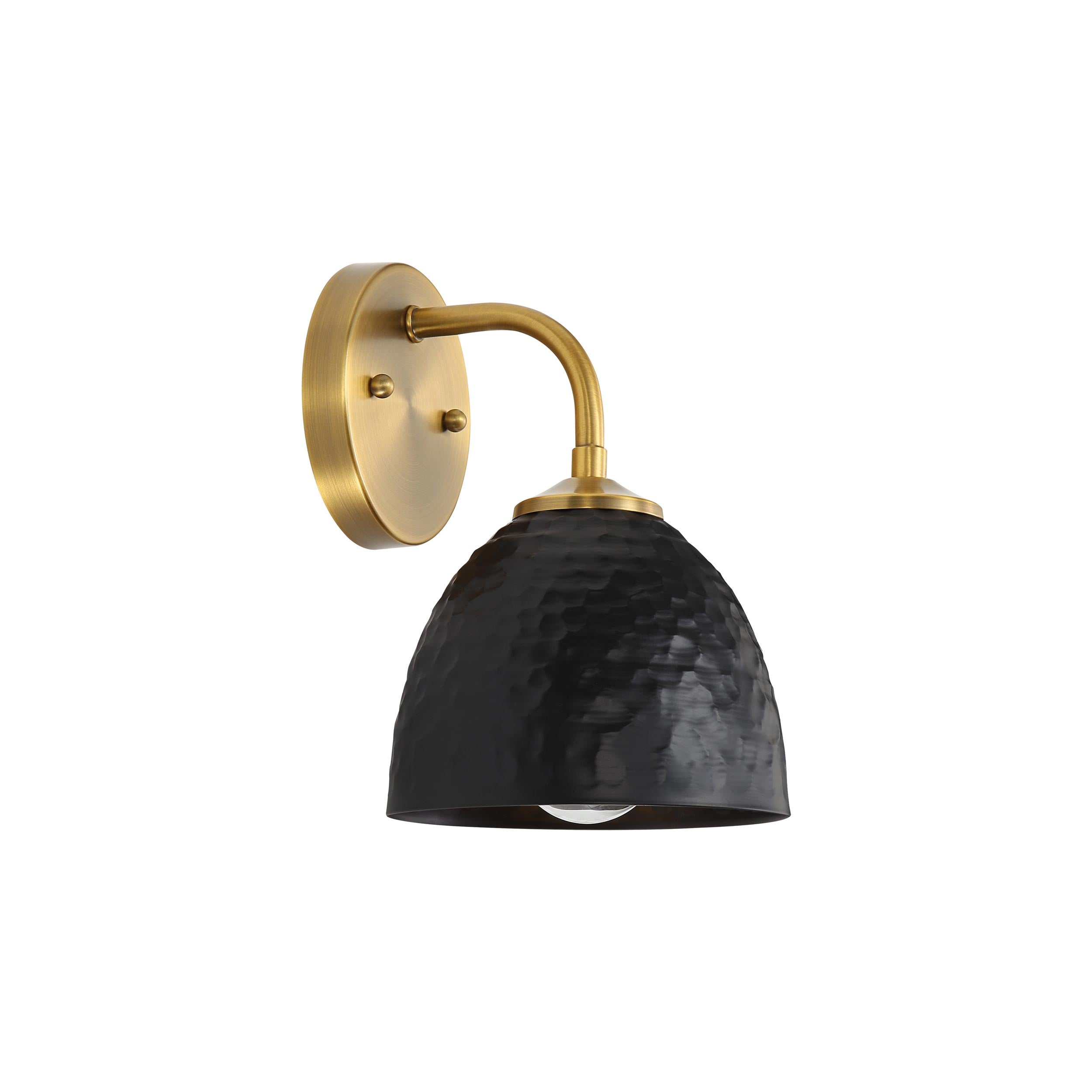 Golden Lighting Shepard 1-light Wall Sconce in Modern Brass and Matte Black shade - - Golden Lighting