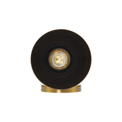 Golden Lighting Shepard 1-light Wall Sconce in Modern Brass and Matte Black shade - - Golden Lighting