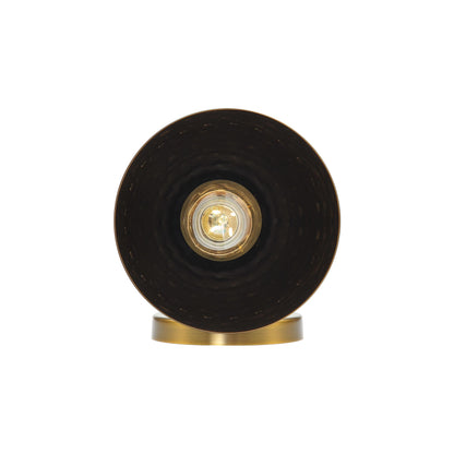 Golden Lighting Shepard 1-light Wall Sconce in Modern Brass and Matte Black shade - - Golden Lighting