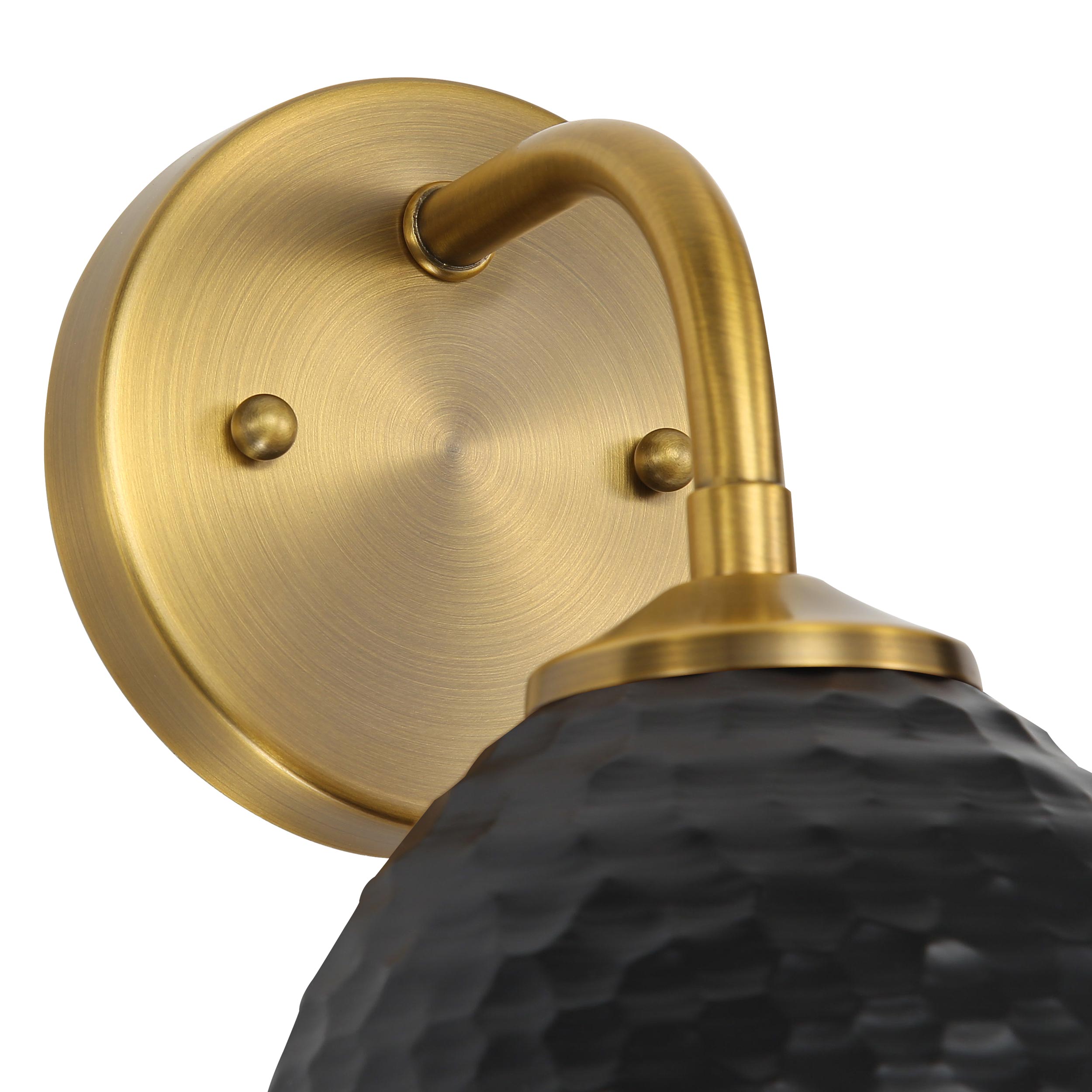 Golden Lighting Shepard 1-light Wall Sconce in Modern Brass and Matte Black shade - - Golden Lighting