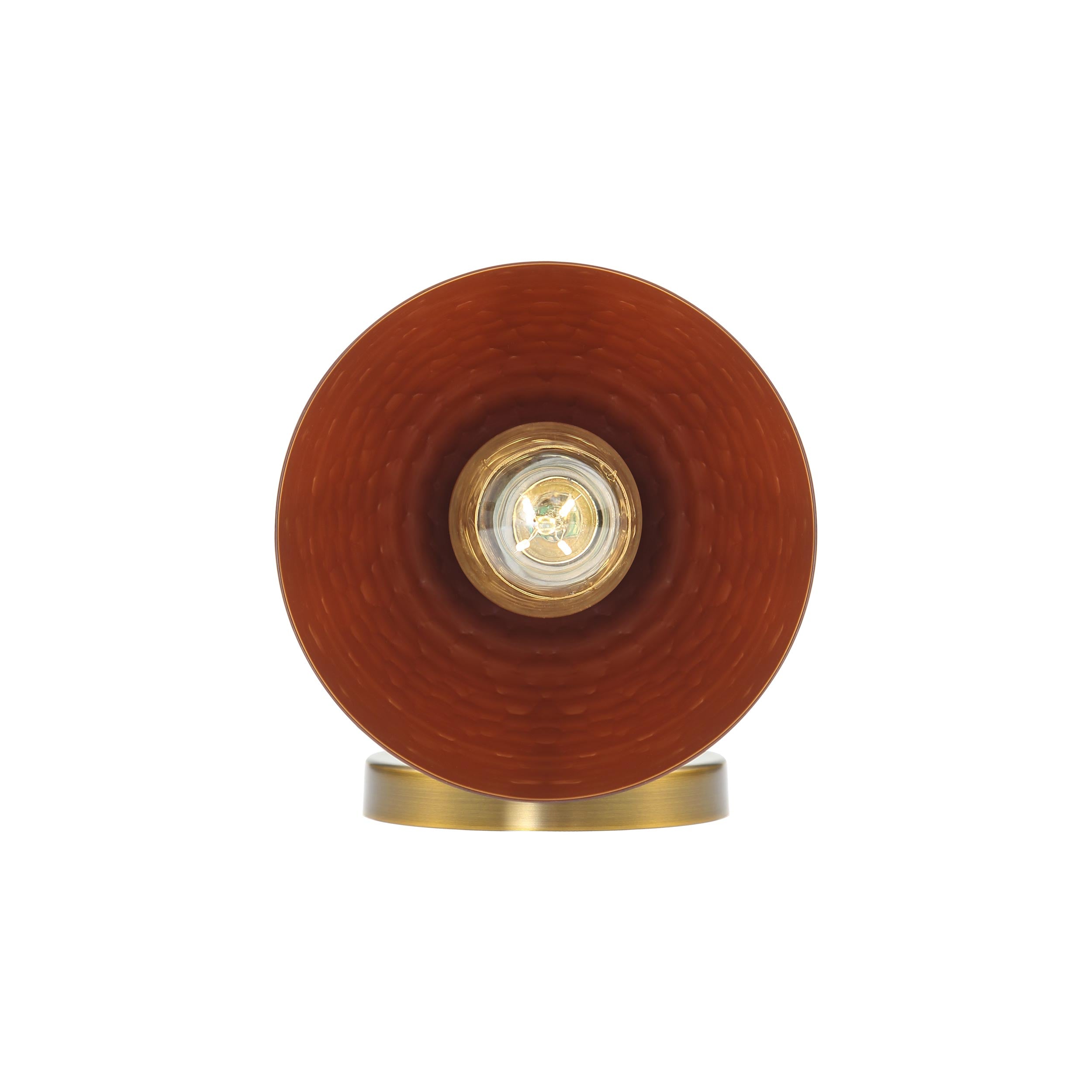Golden Lighting Shepard 1-light Wall Sconce in Modern Brass and Russet Clay shade - - Golden Lighting