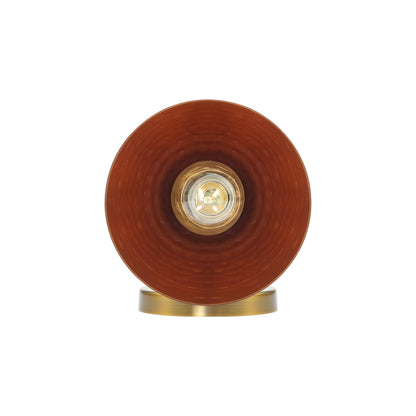Golden Lighting Shepard 1-light Wall Sconce in Modern Brass and Russet Clay shade - - Golden Lighting