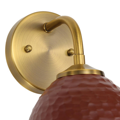 Golden Lighting Shepard 1-light Wall Sconce in Modern Brass and Russet Clay shade - - Golden Lighting
