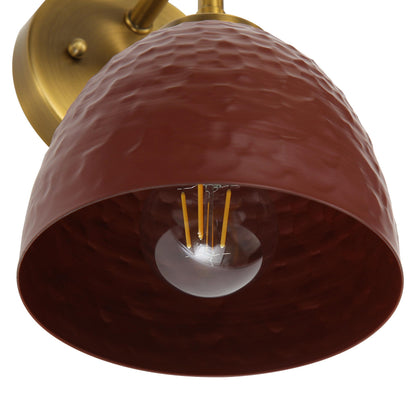 Golden Lighting Shepard 1-light Wall Sconce in Modern Brass and Russet Clay shade - - Golden Lighting
