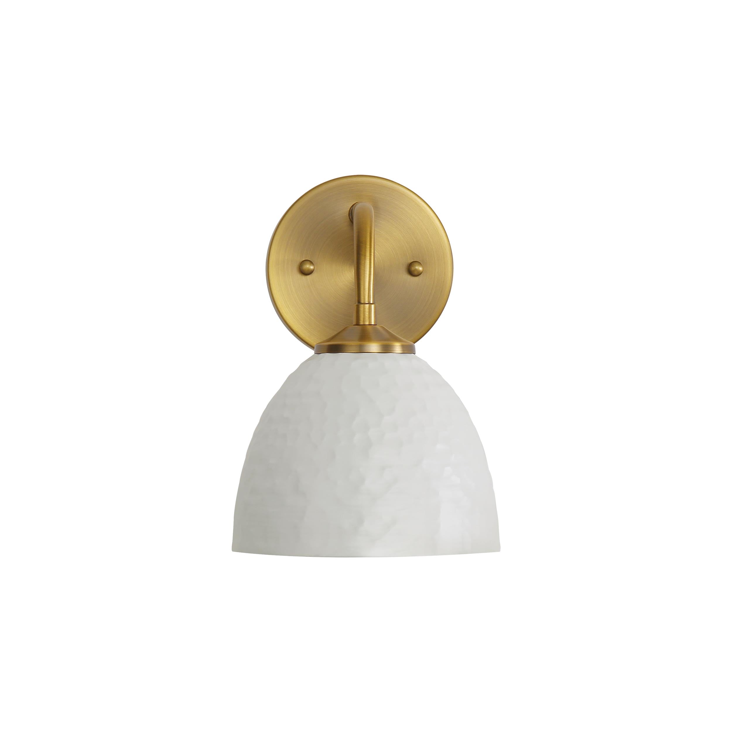 Golden Lighting Shepard 1-light Wall Sconce in Modern Brass and Matte White shade - - Golden Lighting
