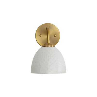 Golden Lighting Shepard 1-light Wall Sconce in Modern Brass and Matte White shade - - Golden Lighting