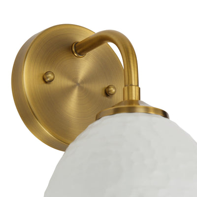Golden Lighting Shepard 1-light Wall Sconce in Modern Brass and Matte White shade - - Golden Lighting
