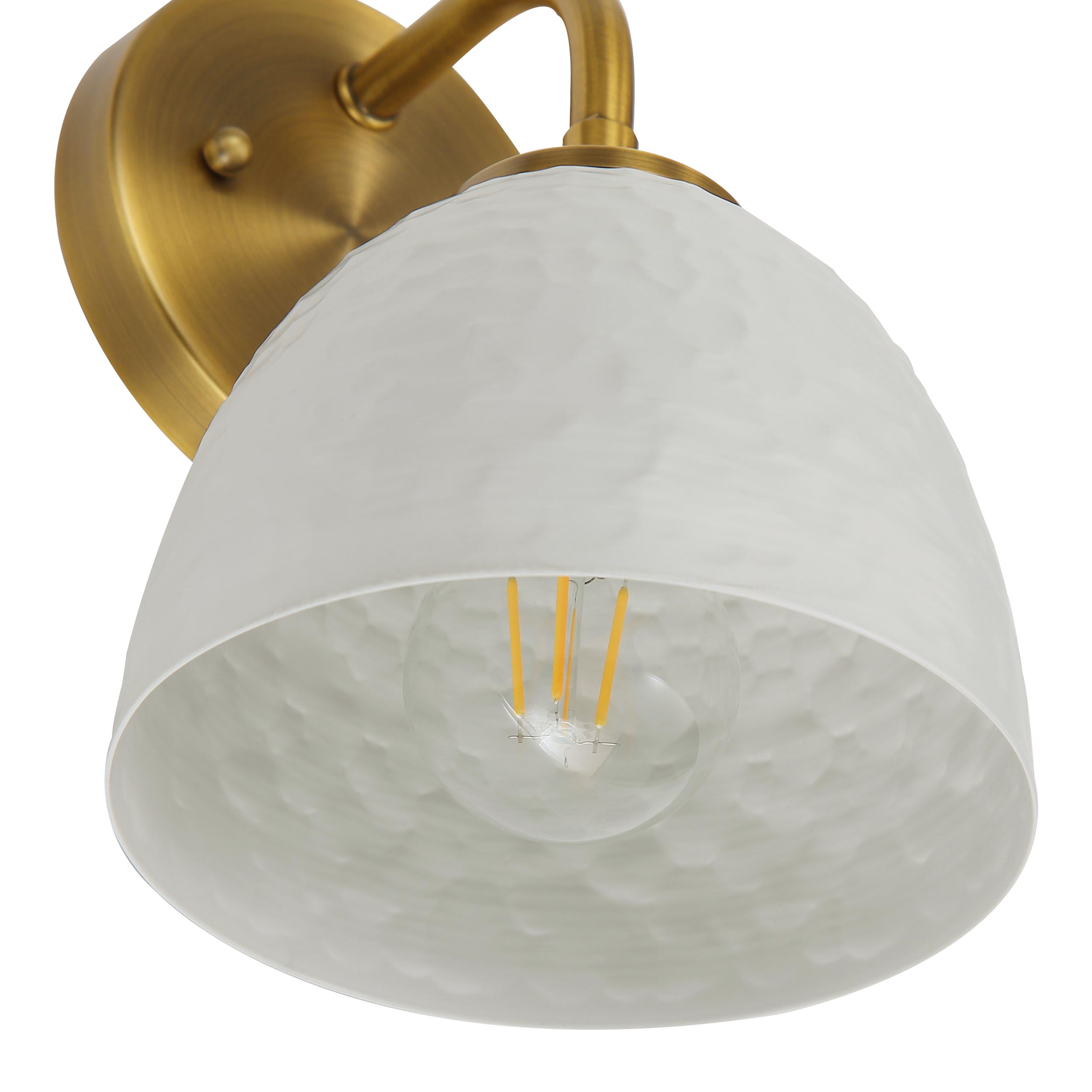 Golden Lighting Shepard 1-light Wall Sconce in Modern Brass and Matte White shade - - Golden Lighting