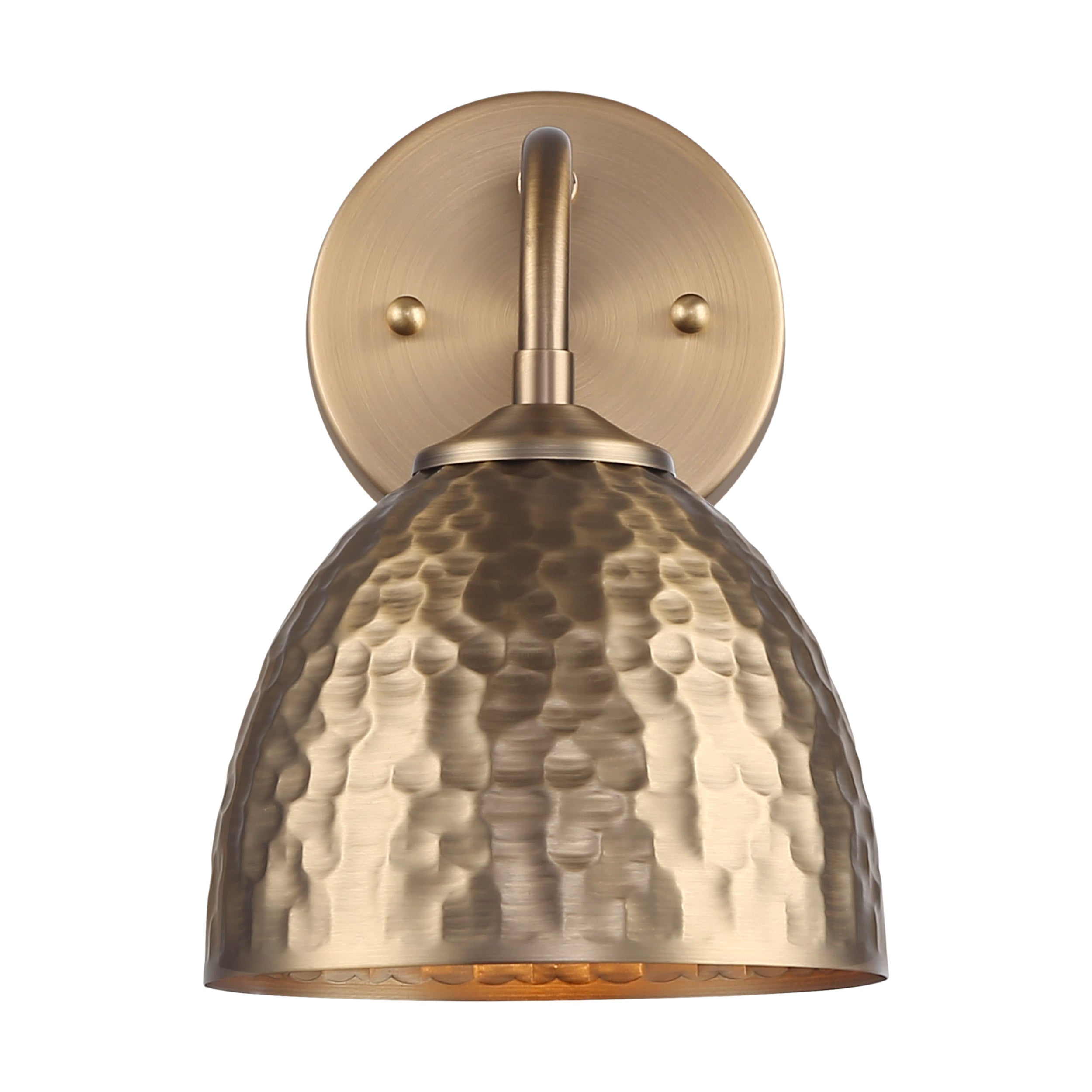Golden Lighting Shepard 1-light Wall Sconce in Modern Brass and Modern Brass shade