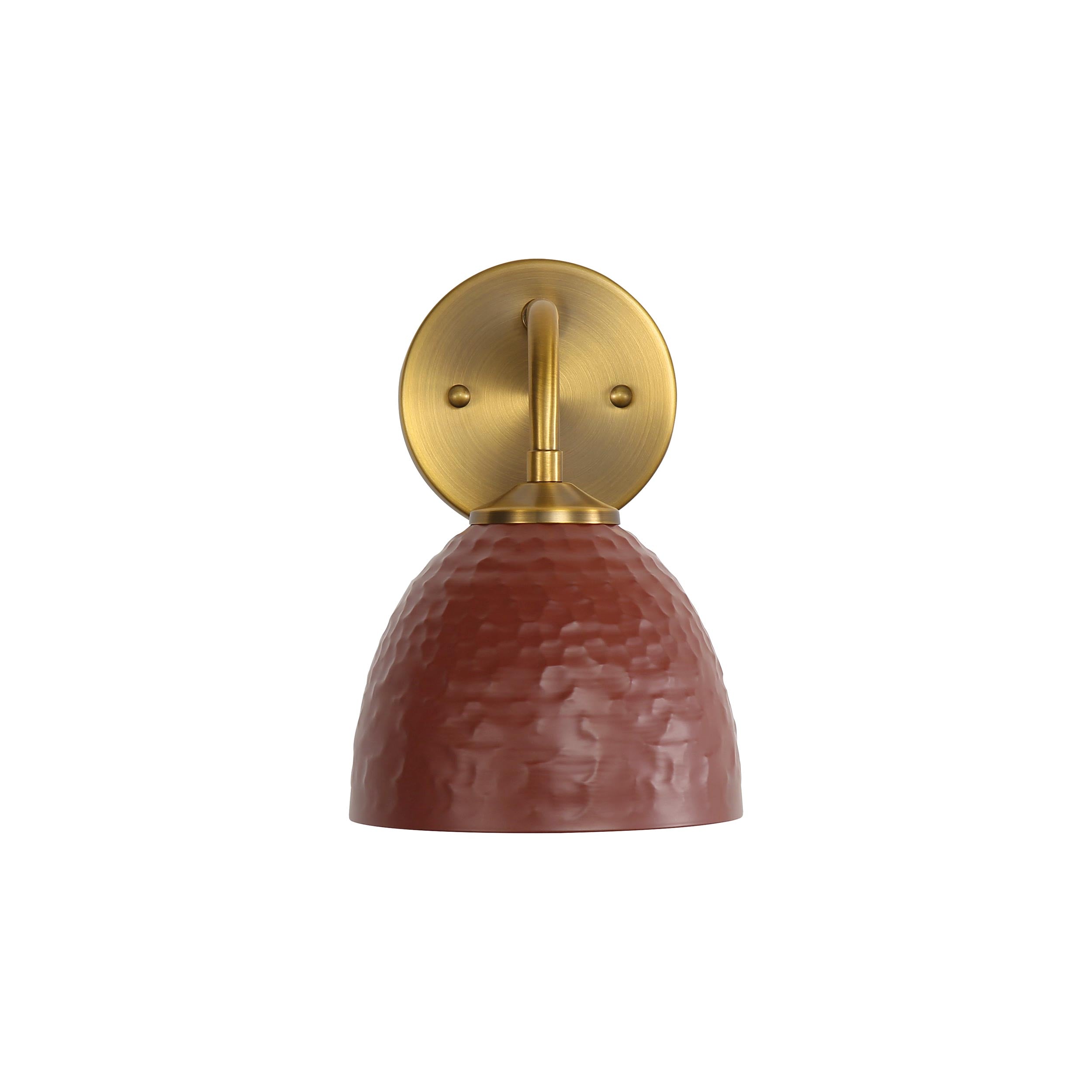Shepard 1-Light Wall Sconce in Modern Brass with Russet Clay - - Golden Lighting