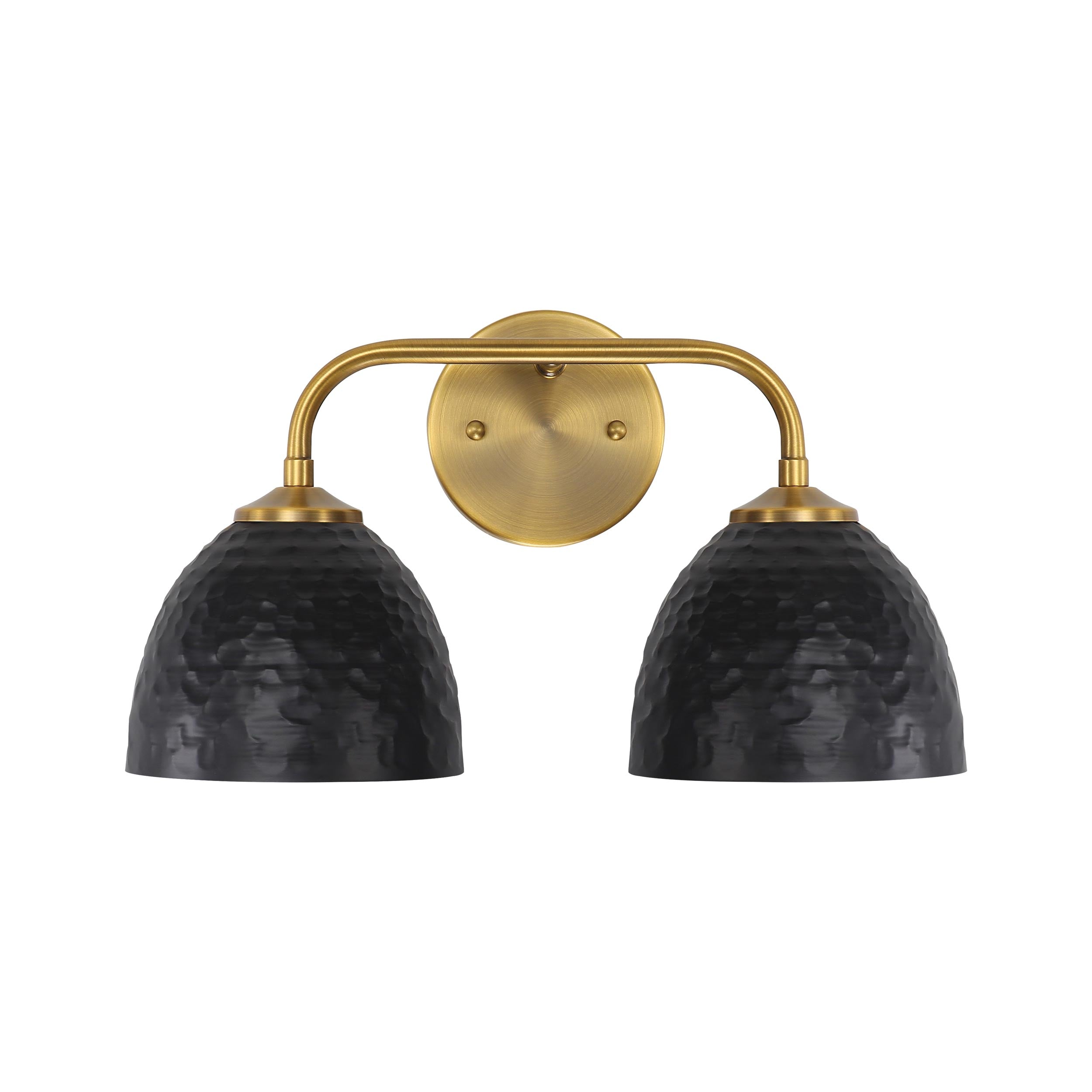 Golden Lighting Shepard 2-light Vanity in Modern Brass and Matte Black shade - - Golden Lighting