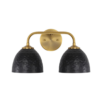 Golden Lighting Shepard 2-light Vanity in Modern Brass and Matte Black shade - - Golden Lighting
