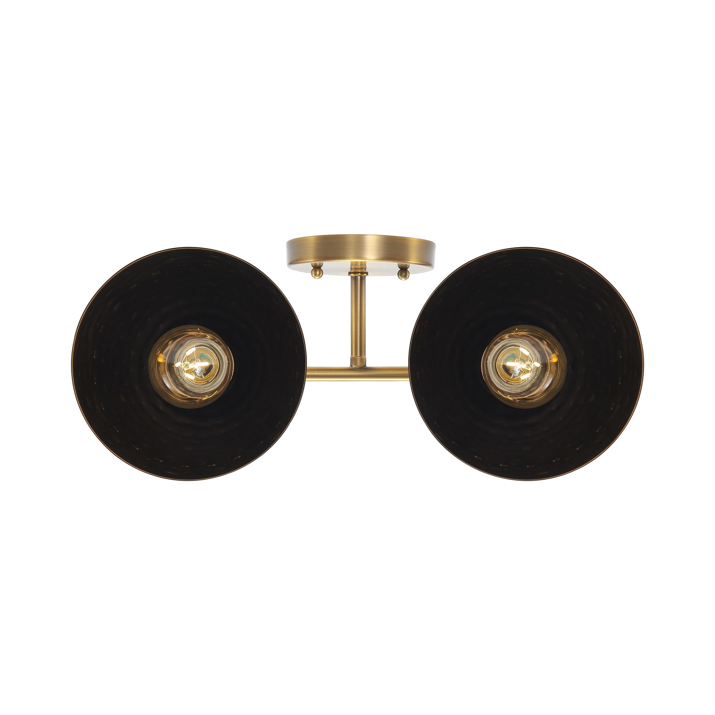 Golden Lighting Shepard 2-light Vanity in Modern Brass and Matte Black shade - - Golden Lighting