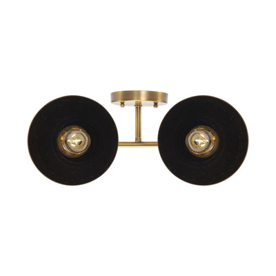 Golden Lighting Shepard 2-light Vanity in Modern Brass and Matte Black shade - - Golden Lighting