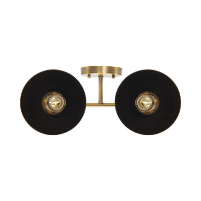 Golden Lighting Shepard 2-light Vanity in Modern Brass and Matte Black shade - - Golden Lighting