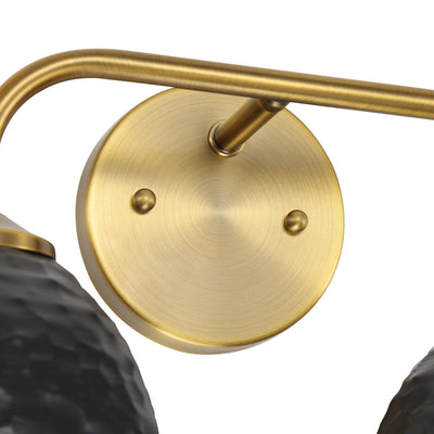 Golden Lighting Shepard 2-light Vanity in Modern Brass and Matte Black shade - - Golden Lighting