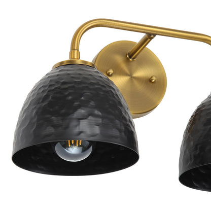Golden Lighting Shepard 2-light Vanity in Modern Brass and Matte Black shade - - Golden Lighting