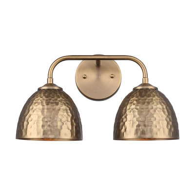 Golden Lighting Shepard 2-light Vanity in Modern Brass and Modern Brass shade - - Golden Lighting