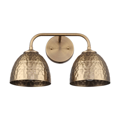 Golden Lighting Shepard 2-light Vanity in Modern Brass and Modern Brass shade - - Golden Lighting