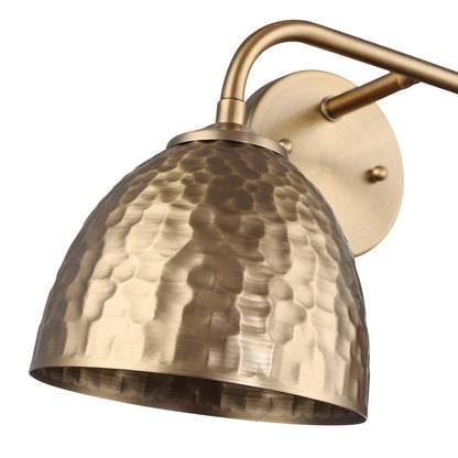 Golden Lighting Shepard 2-light Vanity in Modern Brass and Modern Brass shade - - Golden Lighting