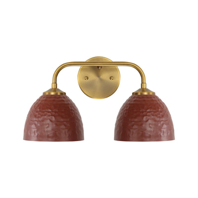 Golden Lighting Shepard 2-light Vanity in Modern Brass and Russet Clay shade - - Golden Lighting