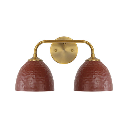 Golden Lighting Shepard 2-light Vanity in Modern Brass and Russet Clay shade - - Golden Lighting