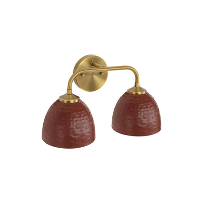 Golden Lighting Shepard 2-light Vanity in Modern Brass and Russet Clay shade - - Golden Lighting