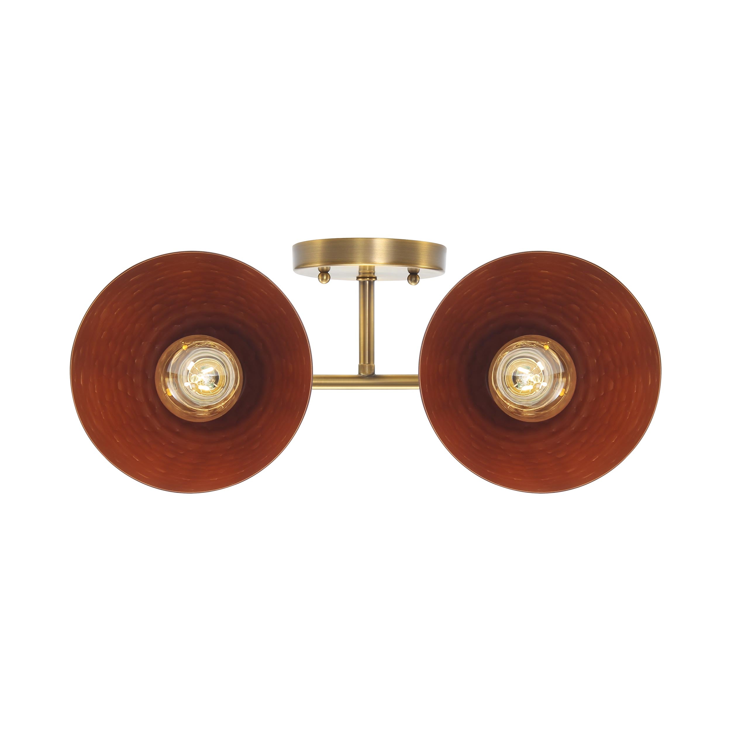 Golden Lighting Shepard 2-light Vanity in Modern Brass and Russet Clay shade - - Golden Lighting