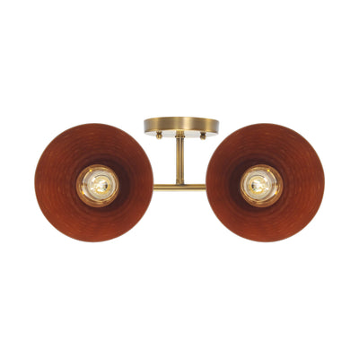 Golden Lighting Shepard 2-light Vanity in Modern Brass and Russet Clay shade - - Golden Lighting