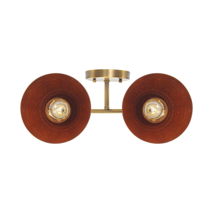 Golden Lighting Shepard 2-light Vanity in Modern Brass and Russet Clay shade - - Golden Lighting