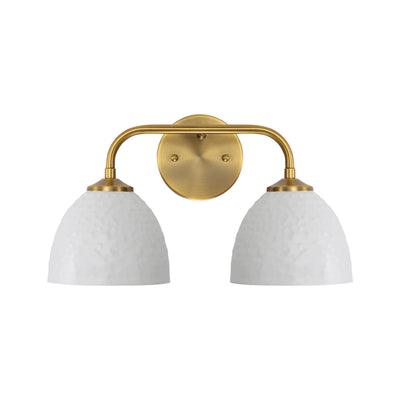 Golden Lighting Shepard 2-light Vanity in Modern Brass and Matte White shade - - Golden Lighting