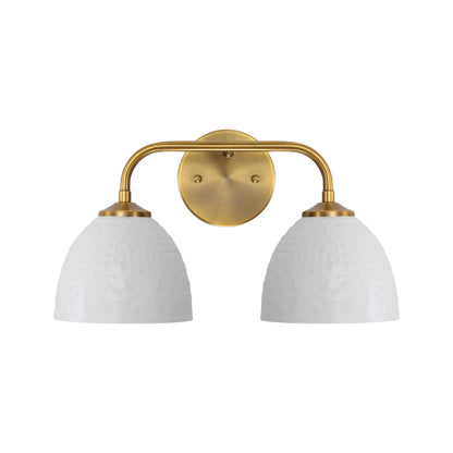 Golden Lighting Shepard 2-light Vanity in Modern Brass and Matte White shade - - Golden Lighting