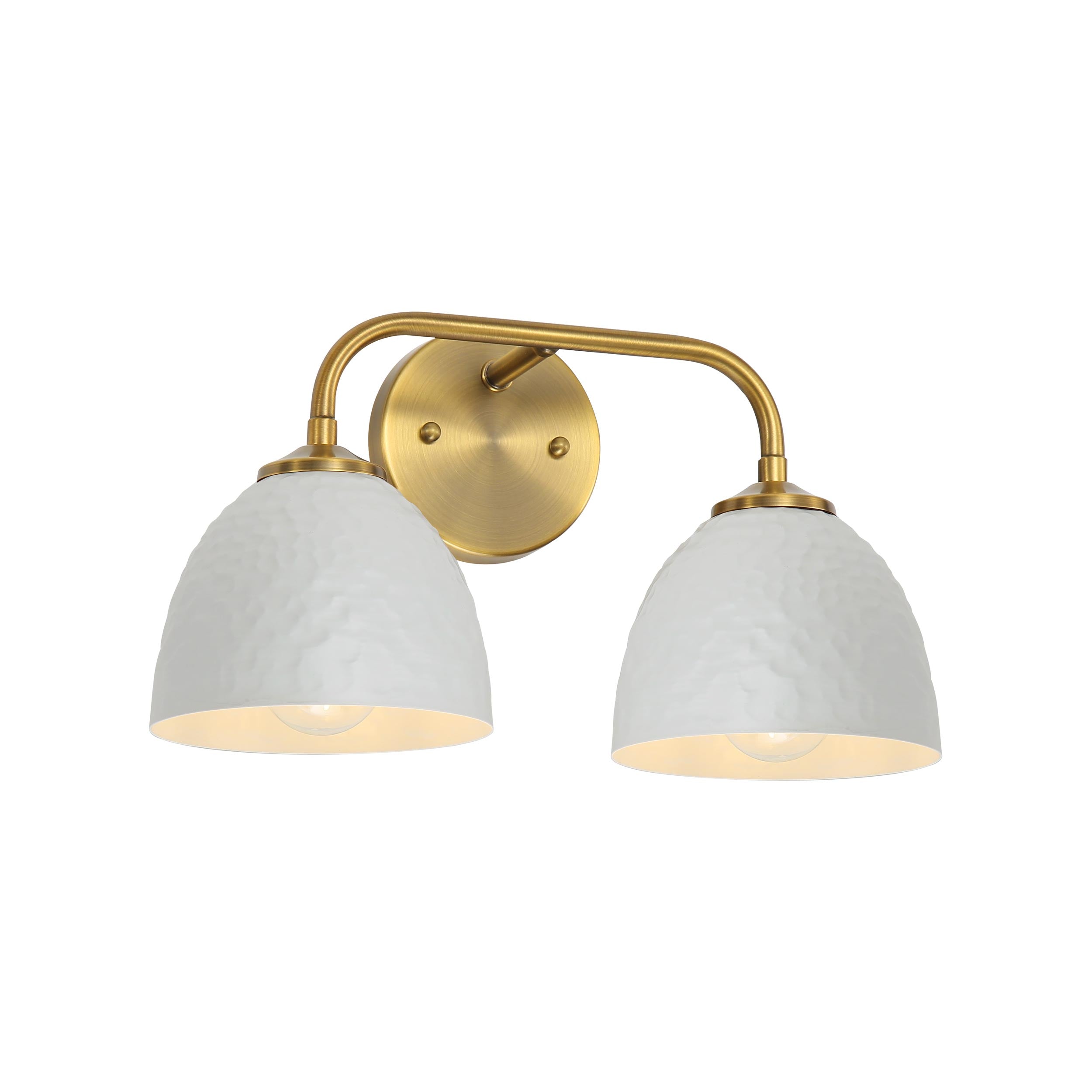 Golden Lighting Shepard 2-light Vanity in Modern Brass and Matte White shade - - Golden Lighting