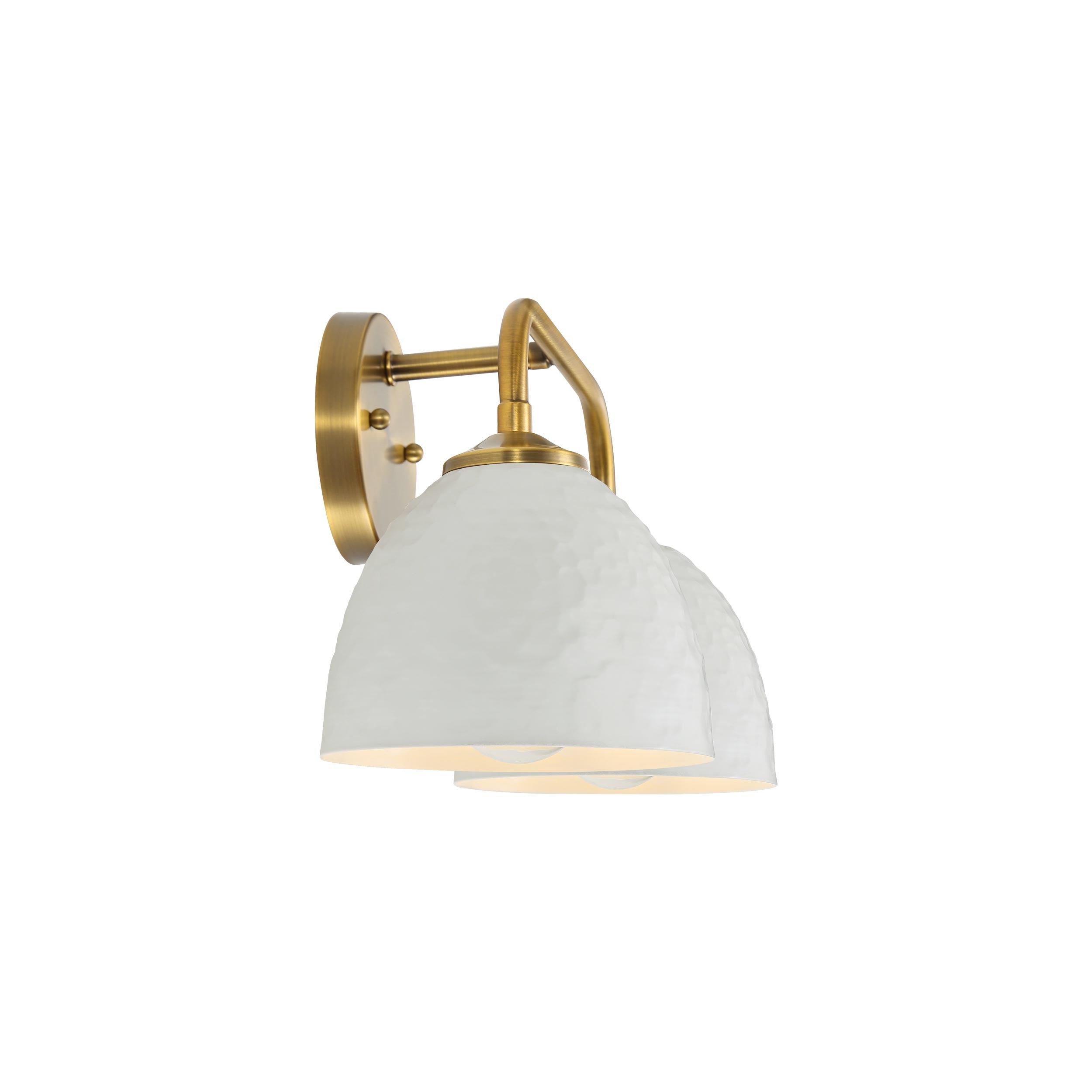 Golden Lighting Shepard 2-light Vanity in Modern Brass and Matte White shade - - Golden Lighting