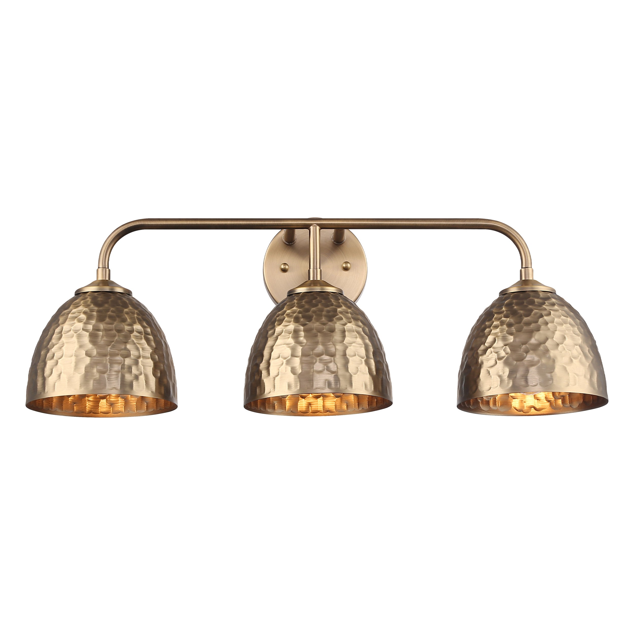 Golden Lighting Shepard 3-light Vanity in Modern Brass and Modern Brass shade - - Golden Lighting