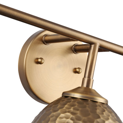 Golden Lighting Shepard 3-light Vanity in Modern Brass and Modern Brass shade - - Golden Lighting