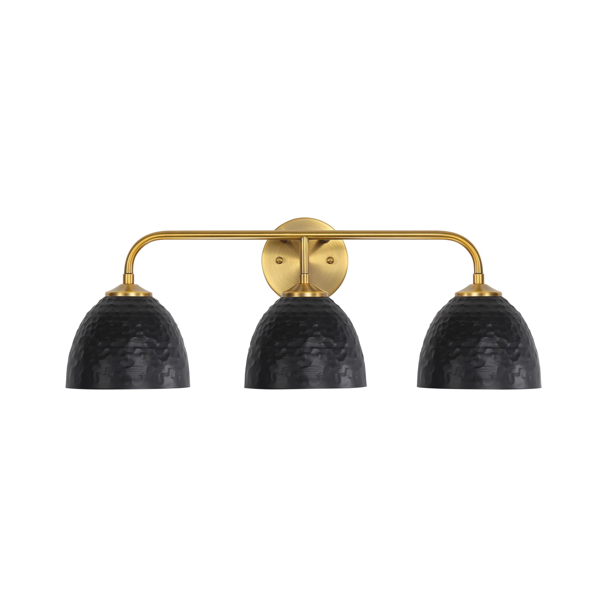 Golden Lighting Shepard 3-light Vanity in Modern Brass and Matte Black shade - - Golden Lighting