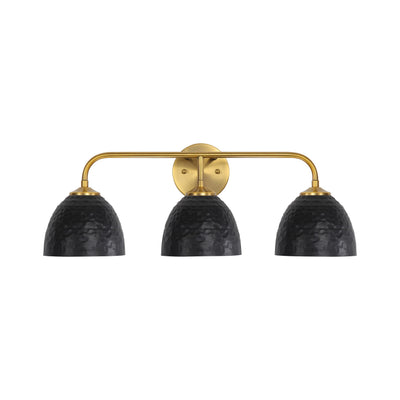 Golden Lighting Shepard 3-light Vanity in Modern Brass and Matte Black shade - - Golden Lighting
