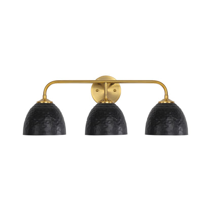 Golden Lighting Shepard 3-light Vanity in Modern Brass and Matte Black shade - - Golden Lighting