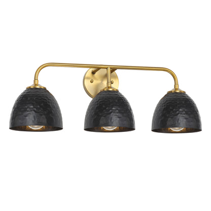 Golden Lighting Shepard 3-light Vanity in Modern Brass and Matte Black shade - - Golden Lighting