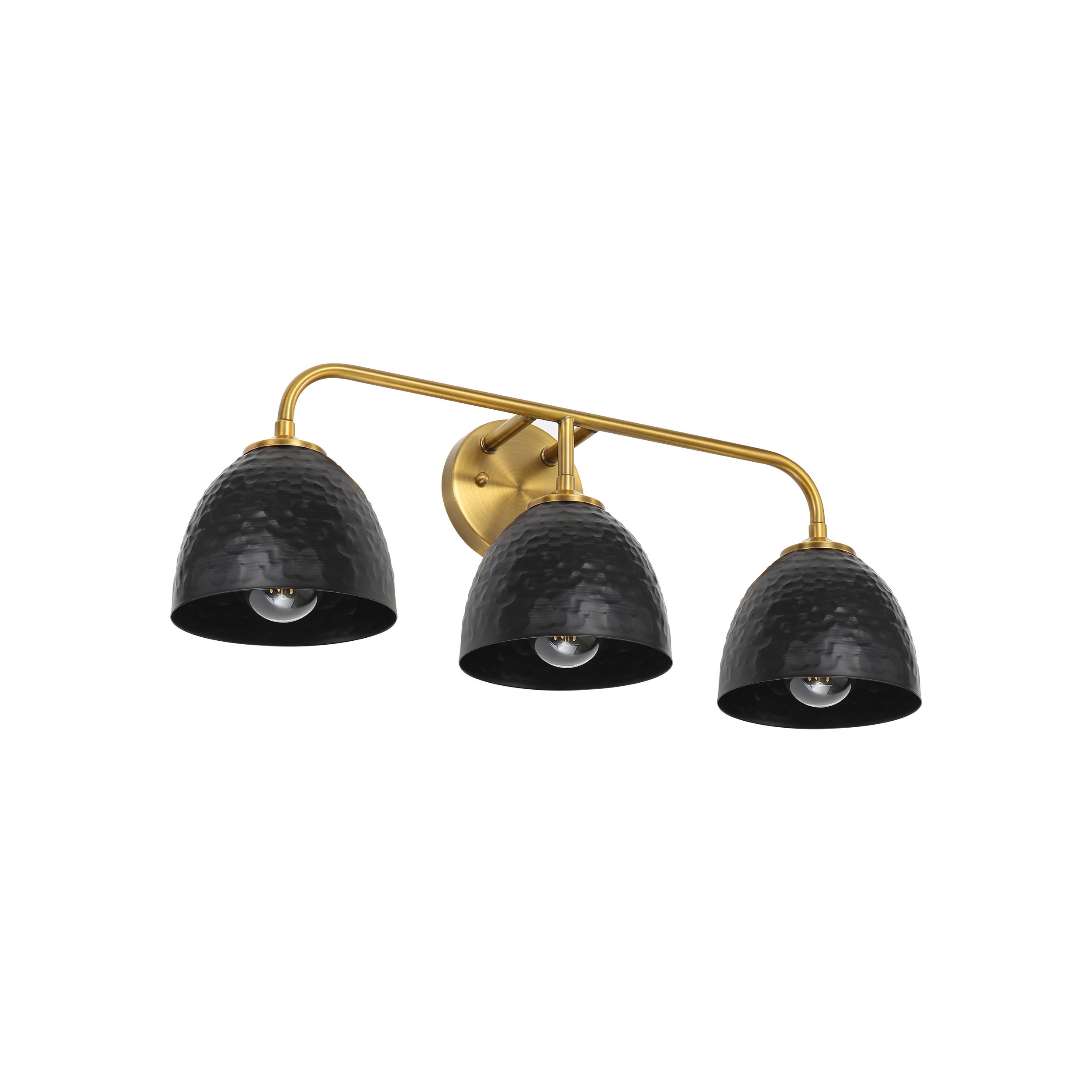 Golden Lighting Shepard 3-light Vanity in Modern Brass and Matte Black shade - - Golden Lighting